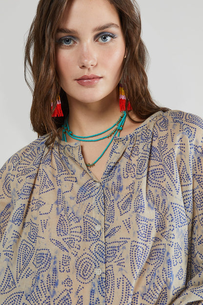 Camicia over fantasia bicolore