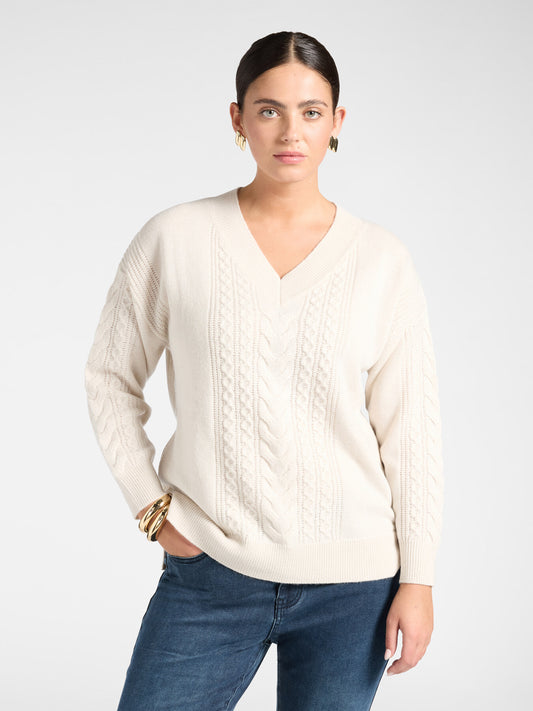 Maglia scollo V pura lana