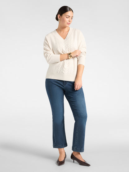 Maglia scollo V pura lana