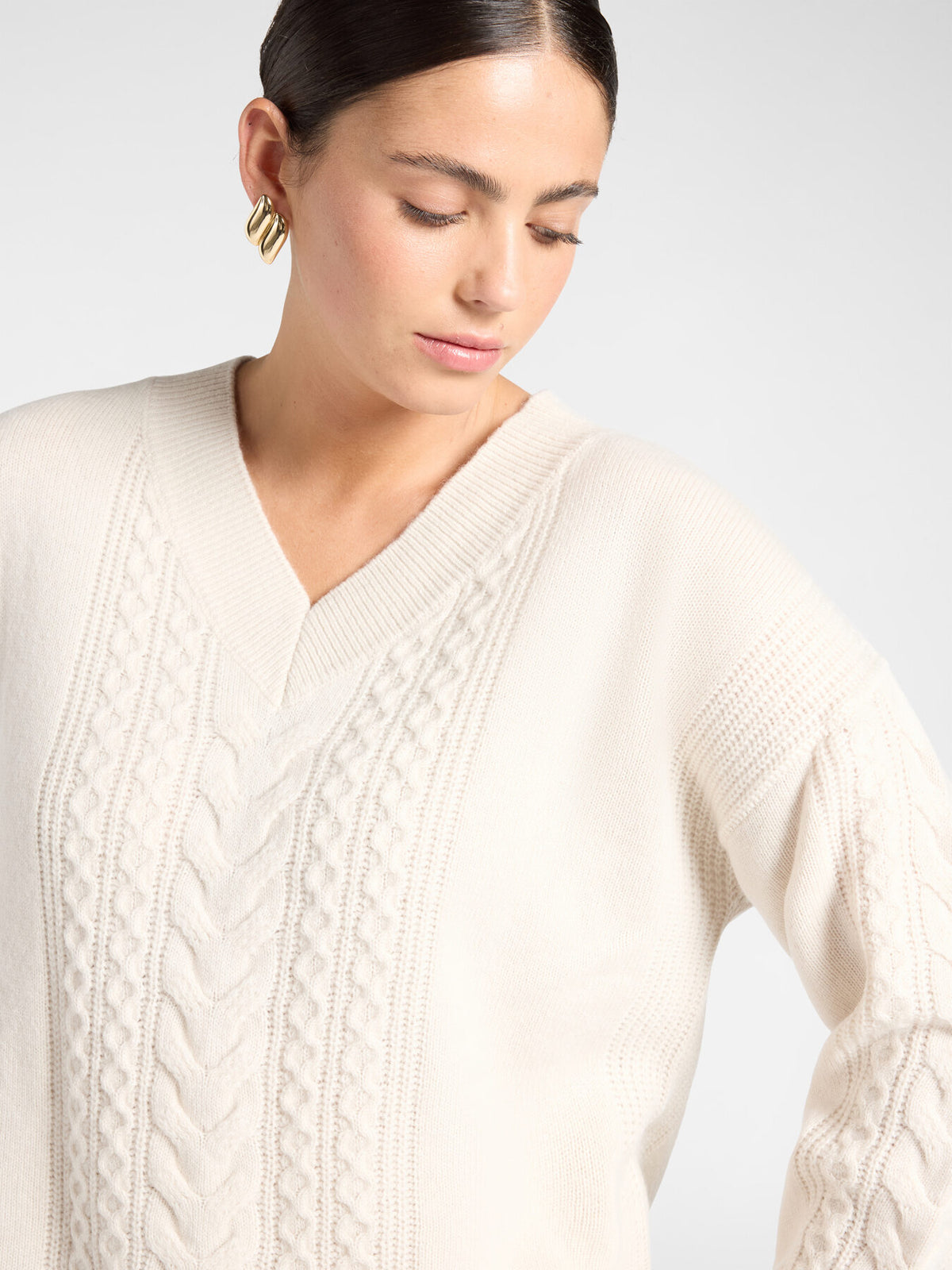 Maglia scollo V pura lana