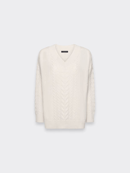 Maglia scollo V pura lana