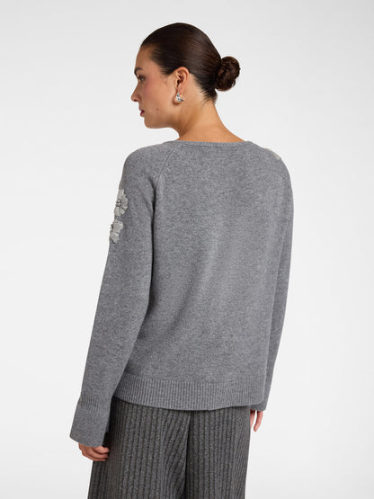 Maglia fiori ricamati