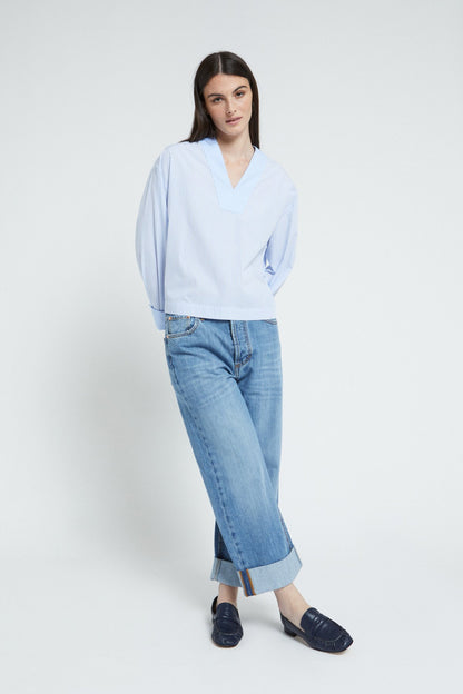 Camicia righe scollo V