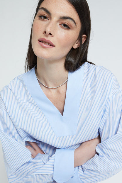 Camicia righe scollo V