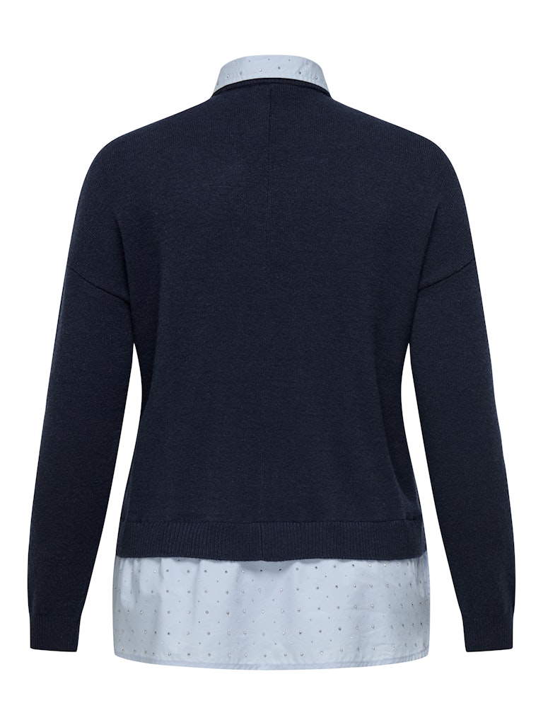 Maglia scollo V finta camicia