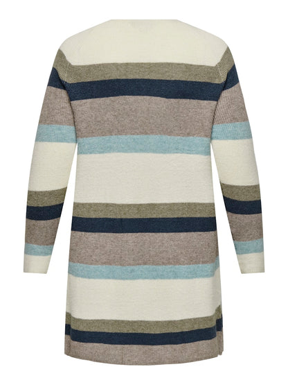 Cardigan lungo righe