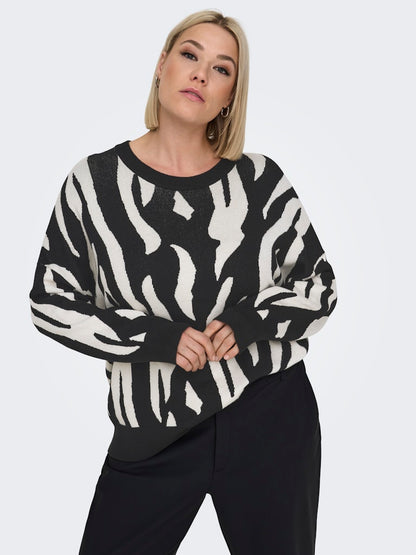 Maglia animalier girocollo