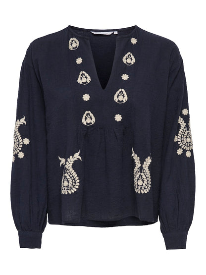 Camicia maniche lunghe ricami