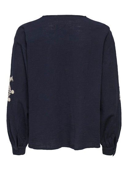 Camicia maniche lunghe ricami