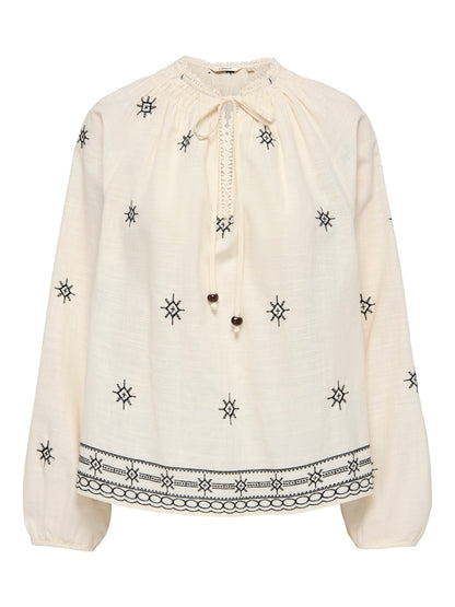 Camicia laccio collo ricami