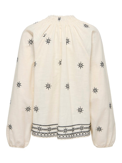 Camicia laccio collo ricami