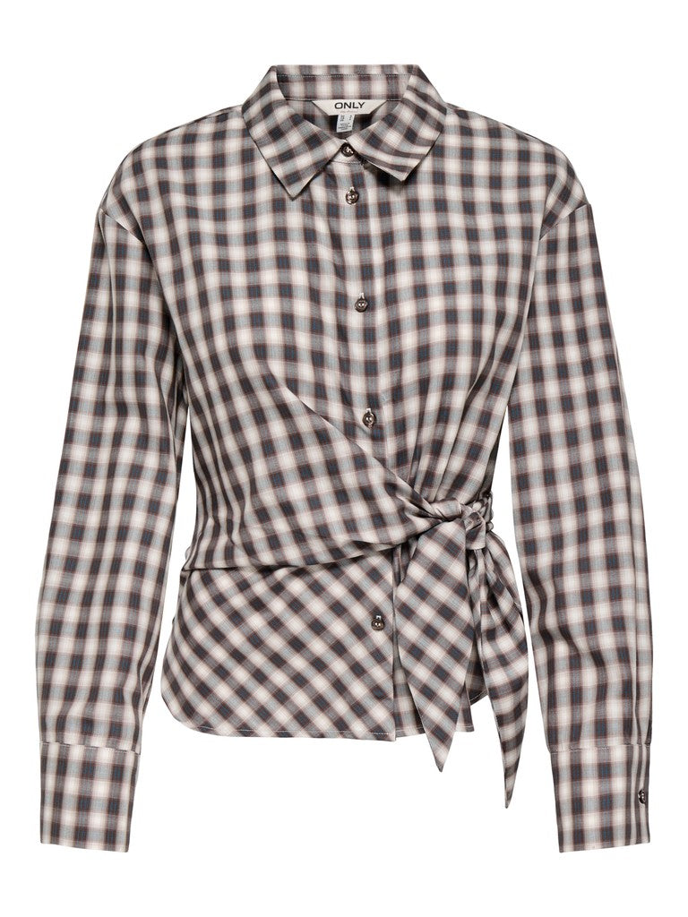 Camicia check nodo lato