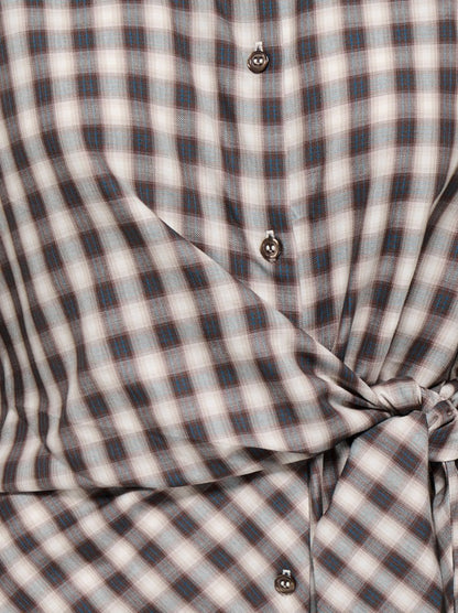 Camicia check nodo lato