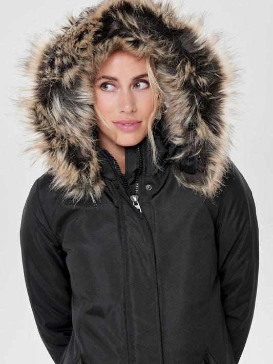 Parka cappuccio pelo