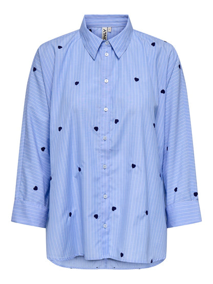 Camicia rigata ricamata