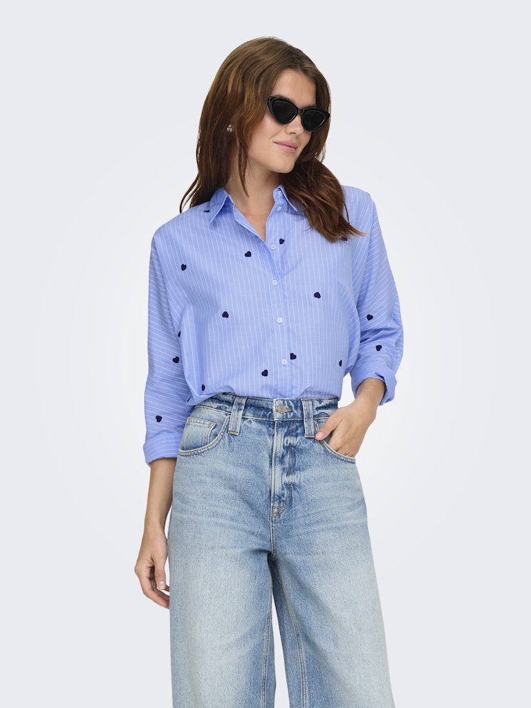 Camicia rigata ricamata