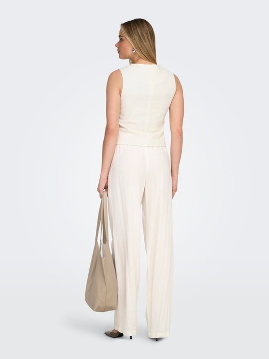 Pantaloni misto lino coulisse
