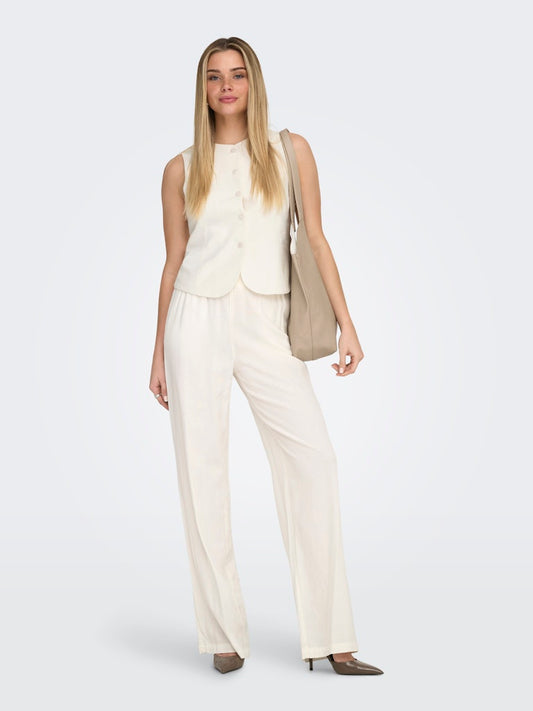 Pantaloni misto lino coulisse