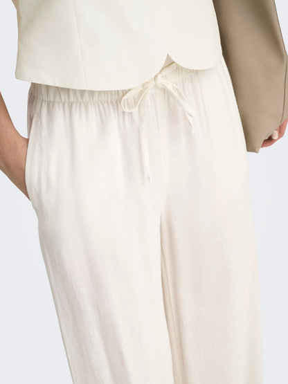 Pantaloni misto lino coulisse