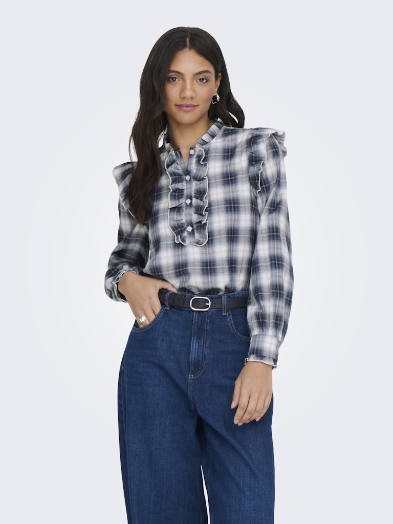Camicia check rouches