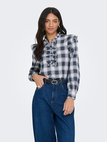 Camicia check rouches