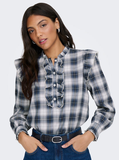 Camicia check rouches