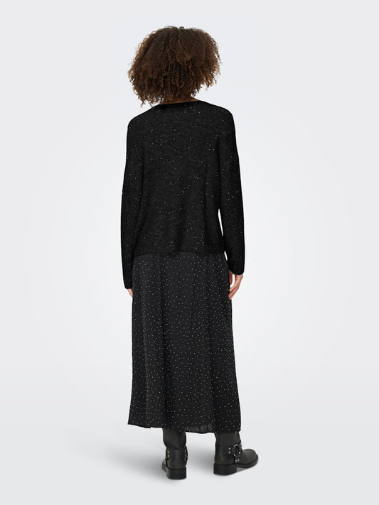 Maglia scollo V paillettes