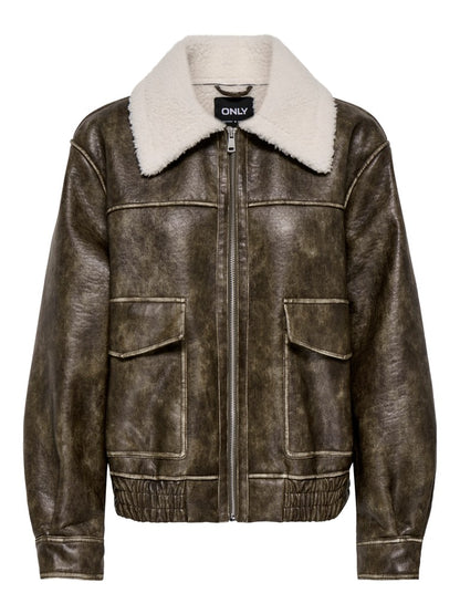 Giubbotto ecopelle washed