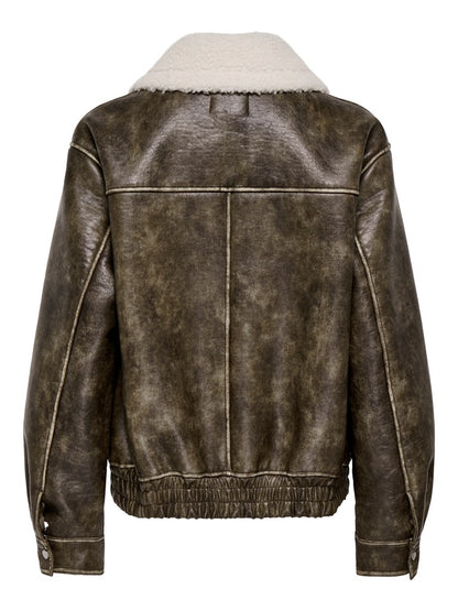 Giubbotto ecopelle washed