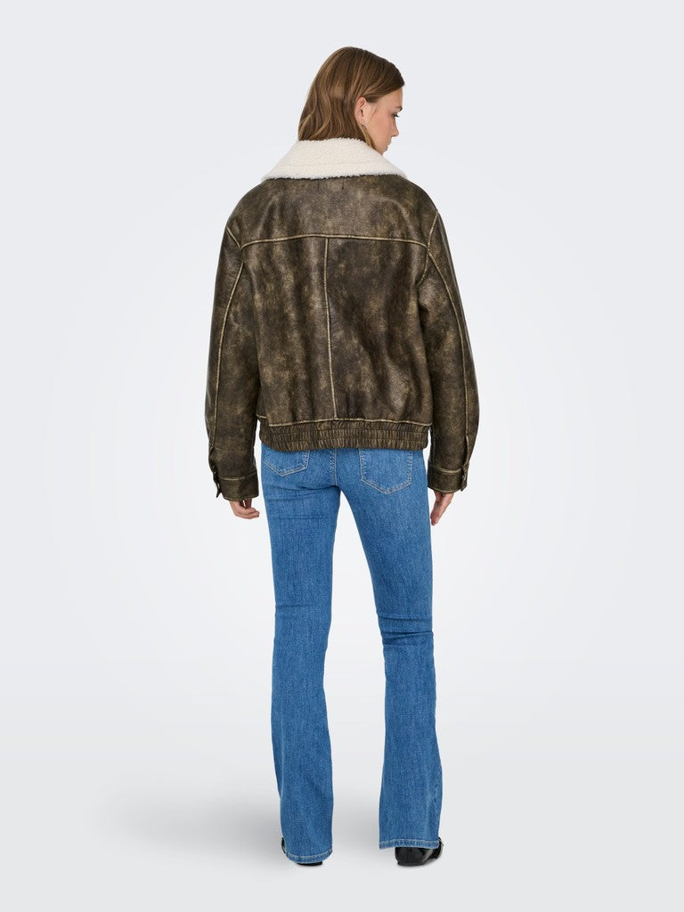 Giubbotto ecopelle washed