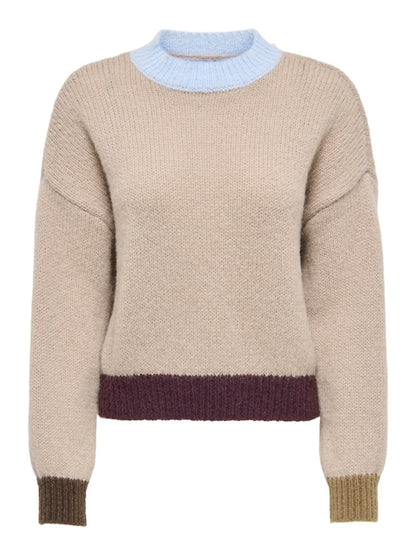 Maglia giro contrasti