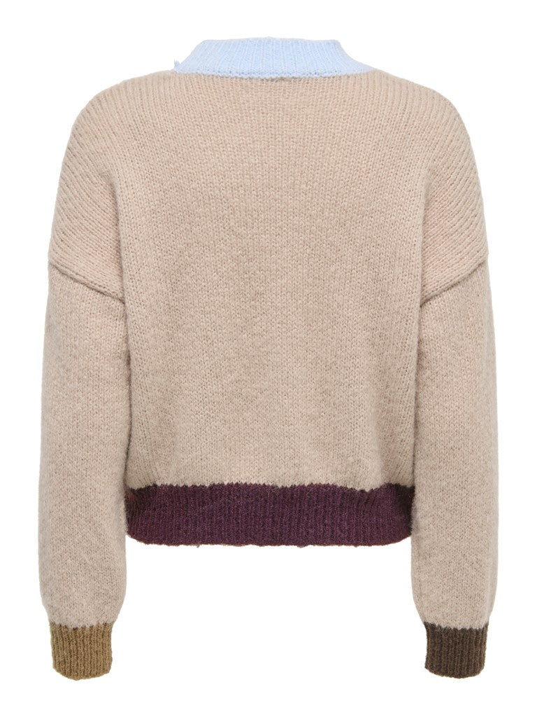 Maglia giro contrasti