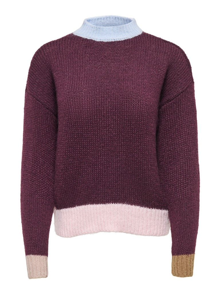Maglia giro contrasti