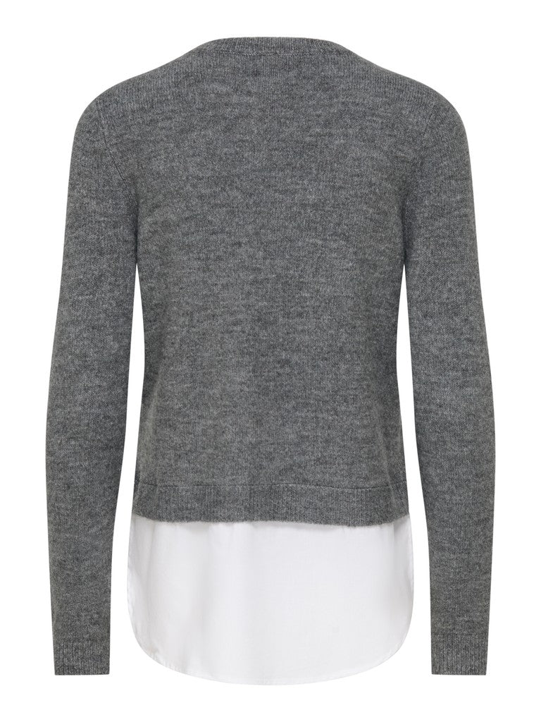 Maglia perle finta camicia