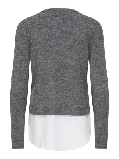 Maglia perle finta camicia