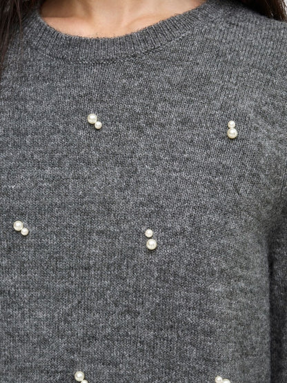 Maglia perle finta camicia