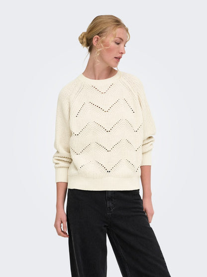 Maglia girocollo intarsi