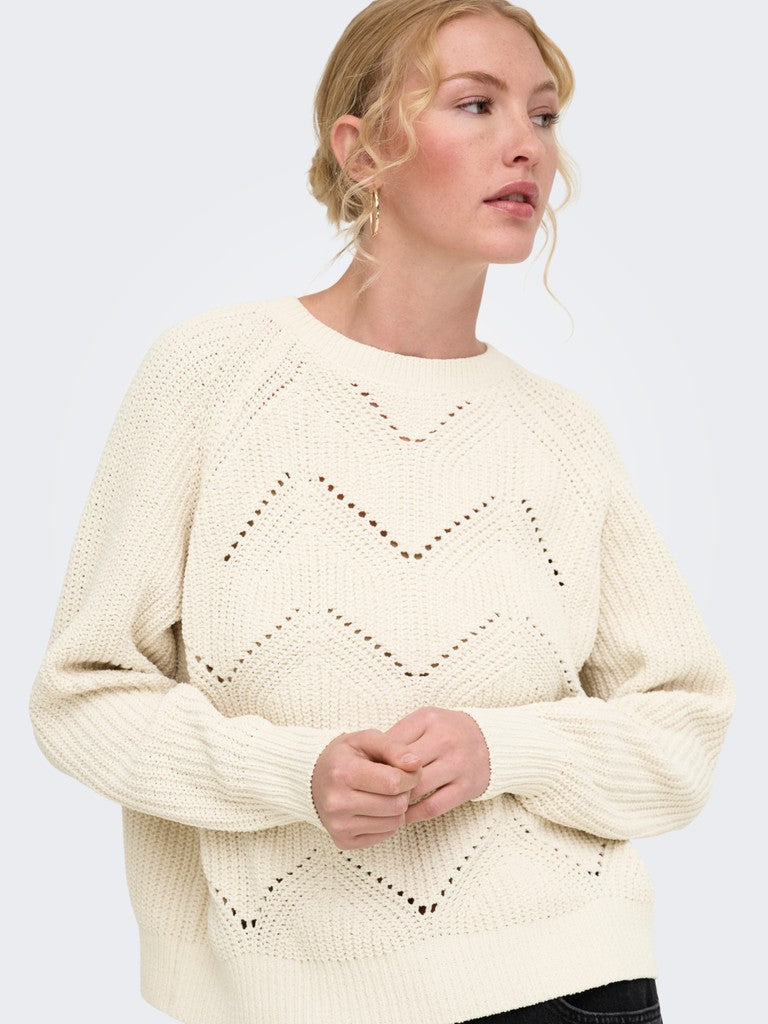 Maglia girocollo intarsi