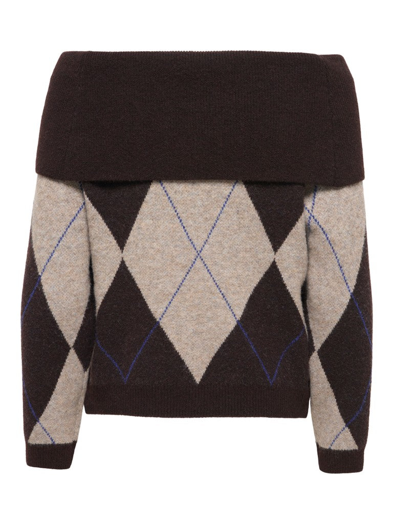 Maglia off shoulder losanghe