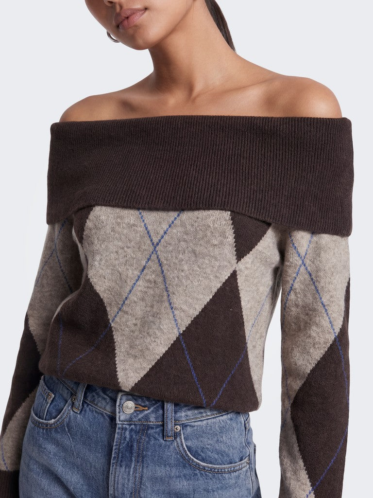 Maglia off shoulder losanghe