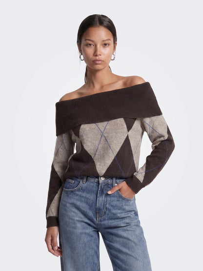 Maglia off shoulder losanghe