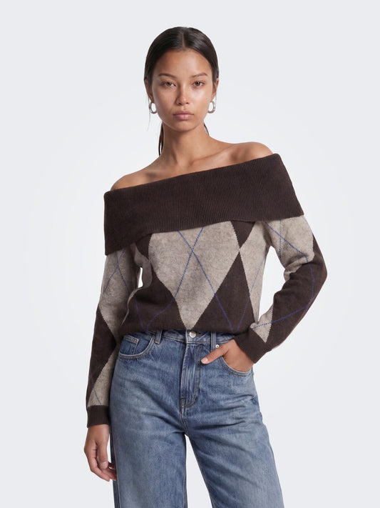 Maglia off shoulder losanghe