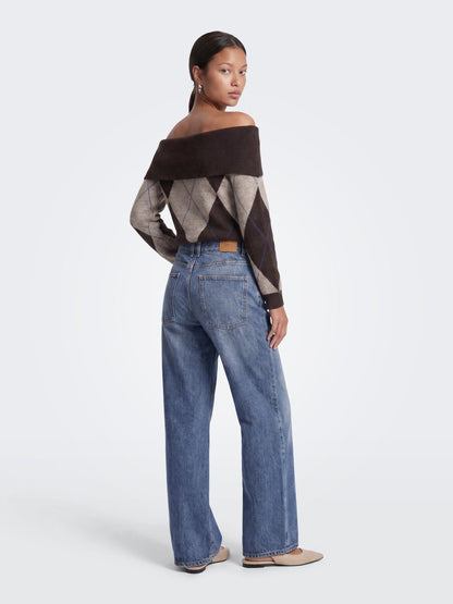 Maglia off shoulder losanghe