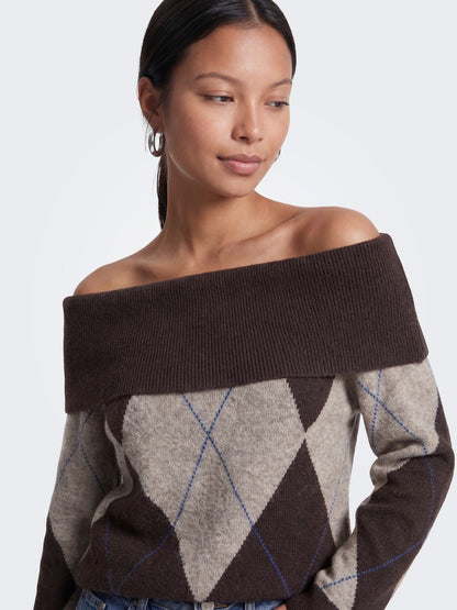 Maglia off shoulder losanghe