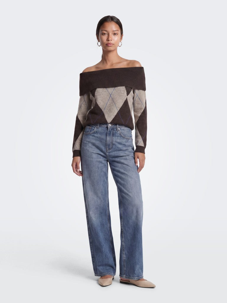 Maglia off shoulder losanghe