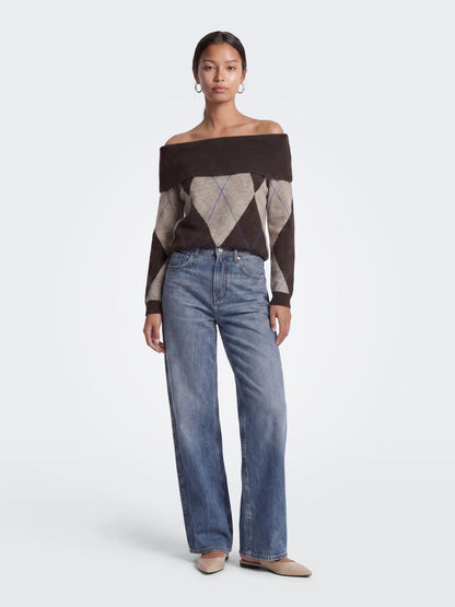 Maglia off shoulder losanghe