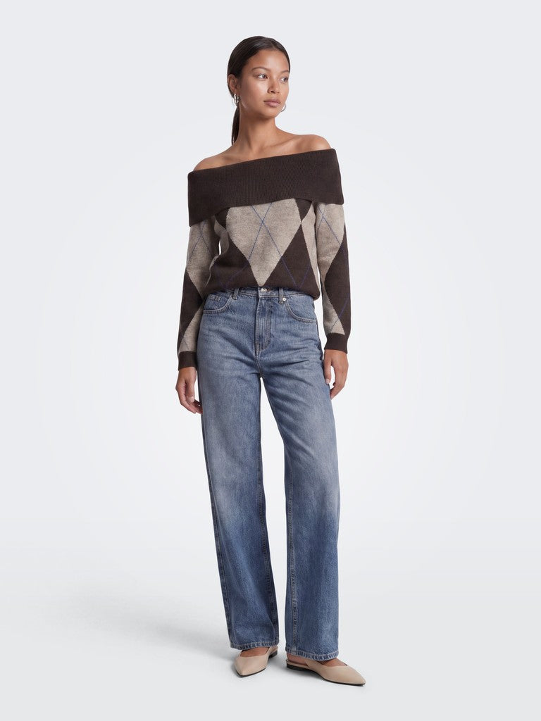 Maglia off shoulder losanghe