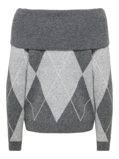 Maglia off shoulder losanghe