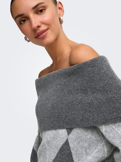 Maglia off shoulder losanghe