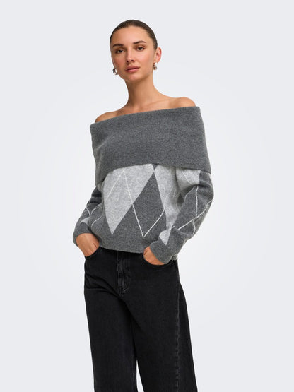 Maglia off shoulder losanghe